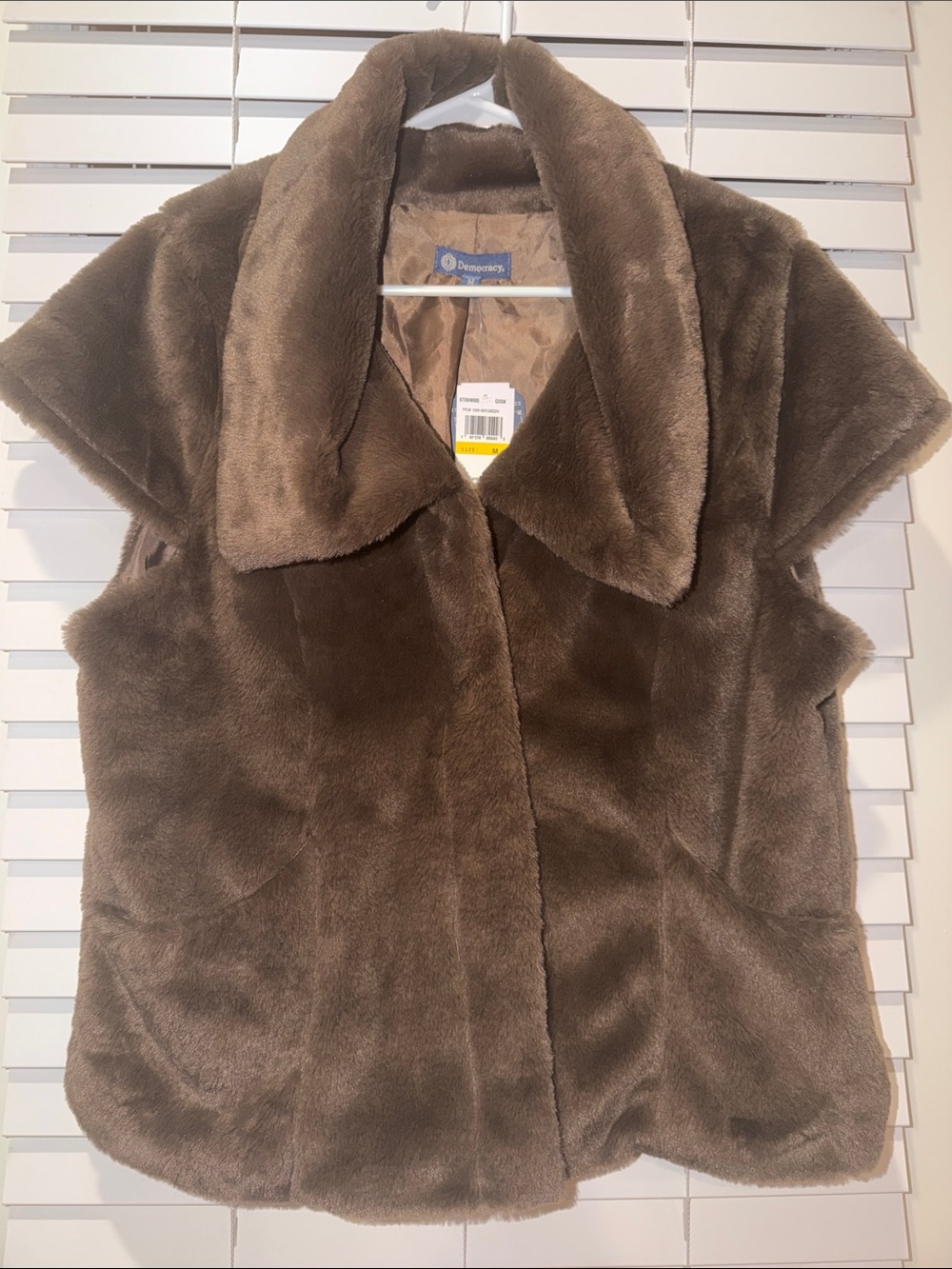 NWT - Democracy Teddy Short-Sleeve Jacket - Size M - Brown